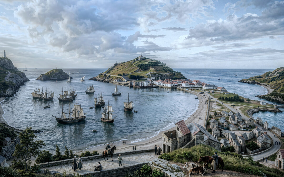 (1850) Vista del puerto de Donostia