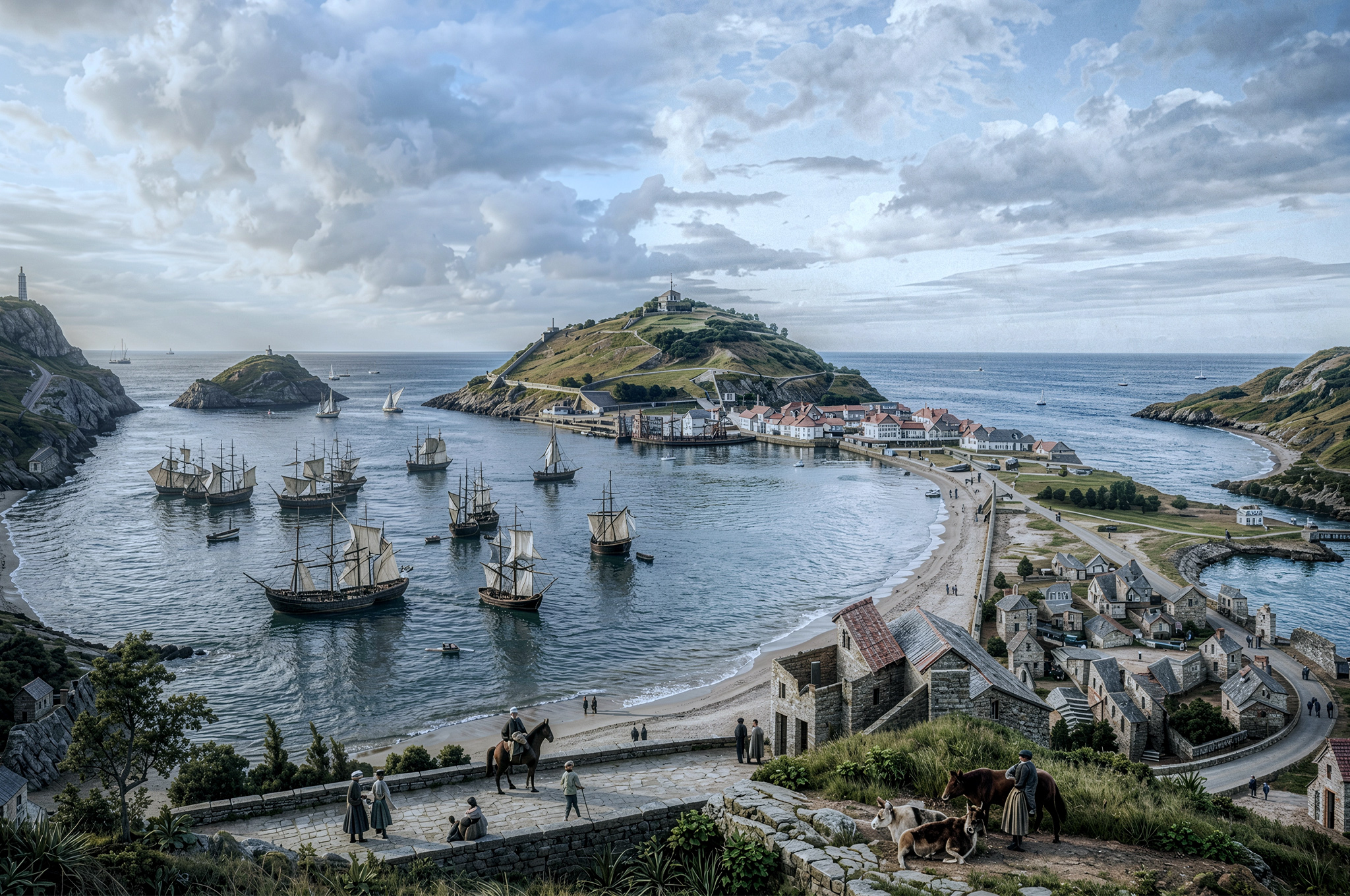 (1850) Vista del puerto de Donostia